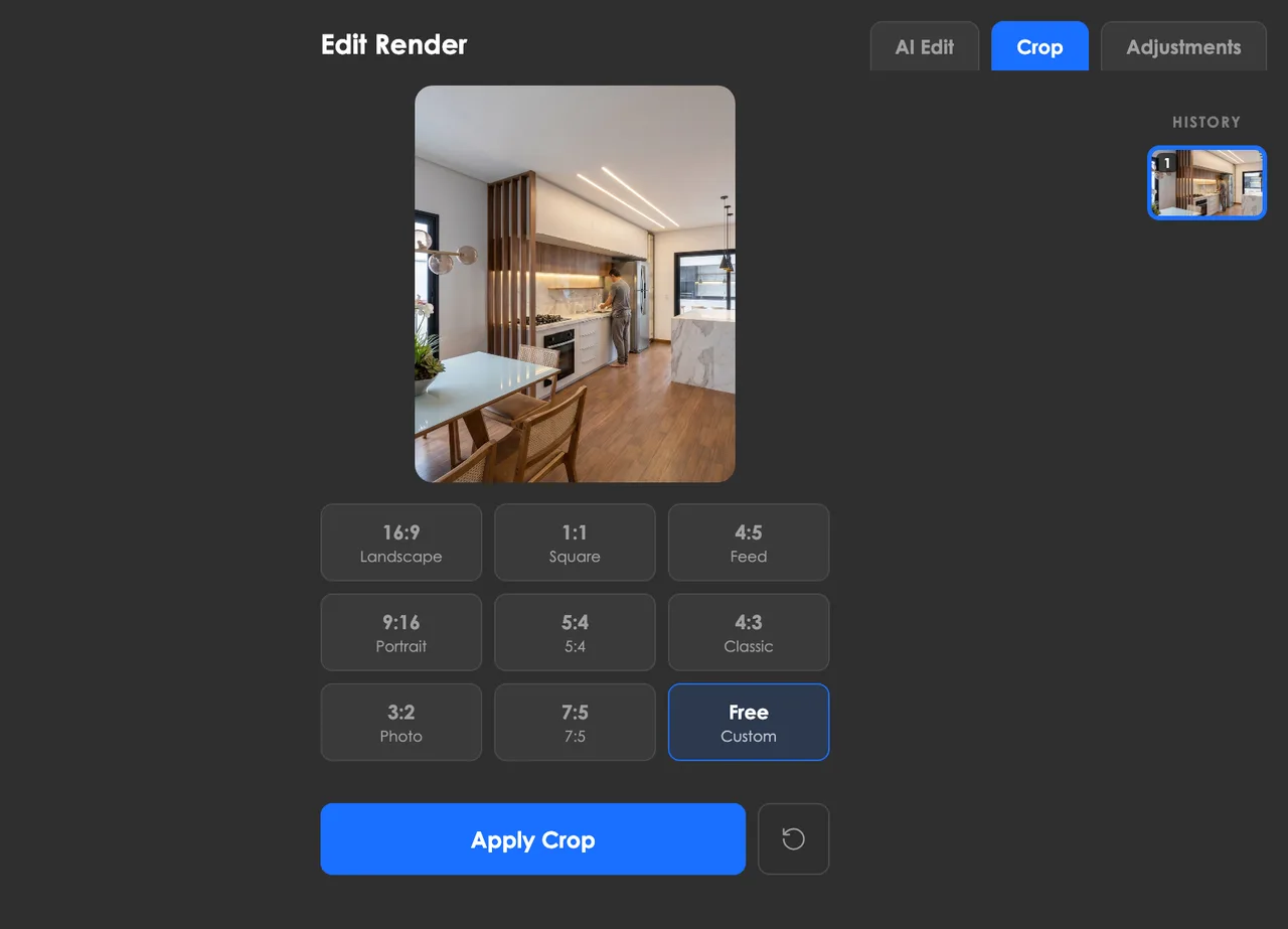 Editor Crop tab