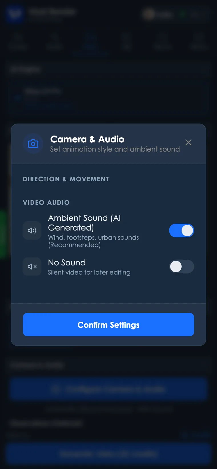 Video camera and audio modal